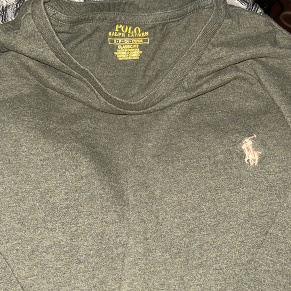 Polo Ralph Lauren Mens small long sleeve olive green with tan polo man small - Picture 6 of 11